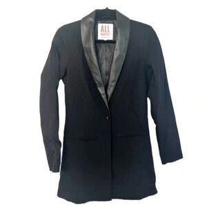 All Worthy by Hunter McGrady Women's Novelty Black Blazer Jacket Size 0 NWOT